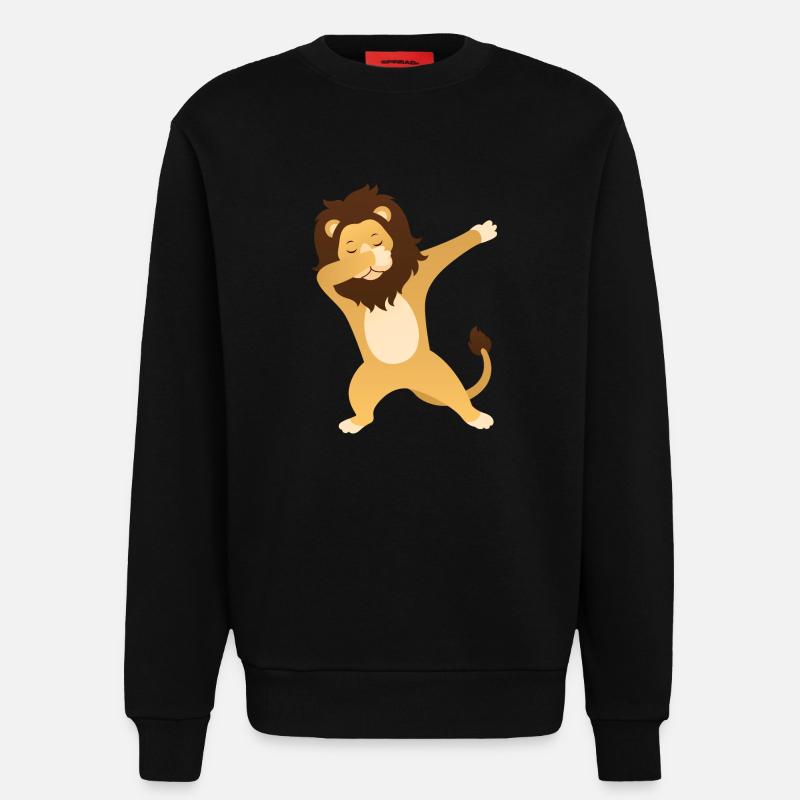 Lion Dab Dance - Cool Gift - Sweatshirt - made by SPREAD  - SOLID BLACK