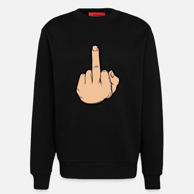 Doigt d’honneur de la main - Sweat bio décontracté fabriqué en UE - SOLID BLACK