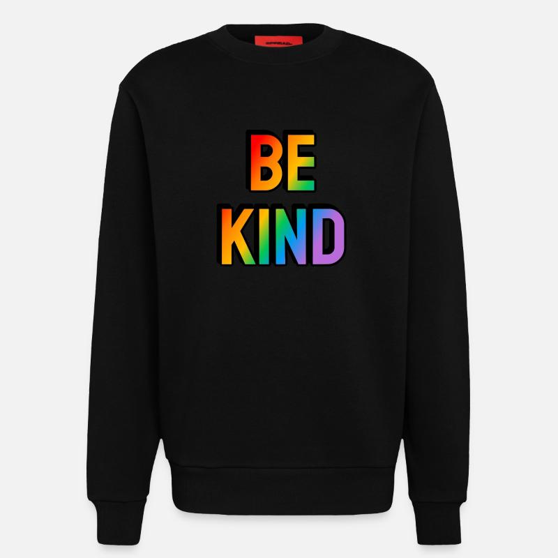 Sei freundlich Regenbogen Gay Pride - Sweatshirt - made by SPREAD  - SOLID BLACK