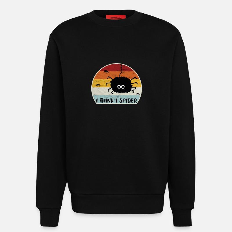 I Think I Spider Retro Ich Glaub Ich Spinne Fliege - Sweatshirt - made by SPREAD  - SOLID BLACK