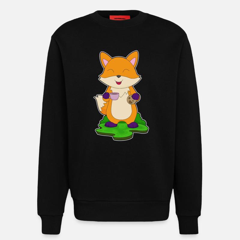 Fuchs Kaffee Cookie - Sweatshirt - made by SPREAD - SOLID BLACK