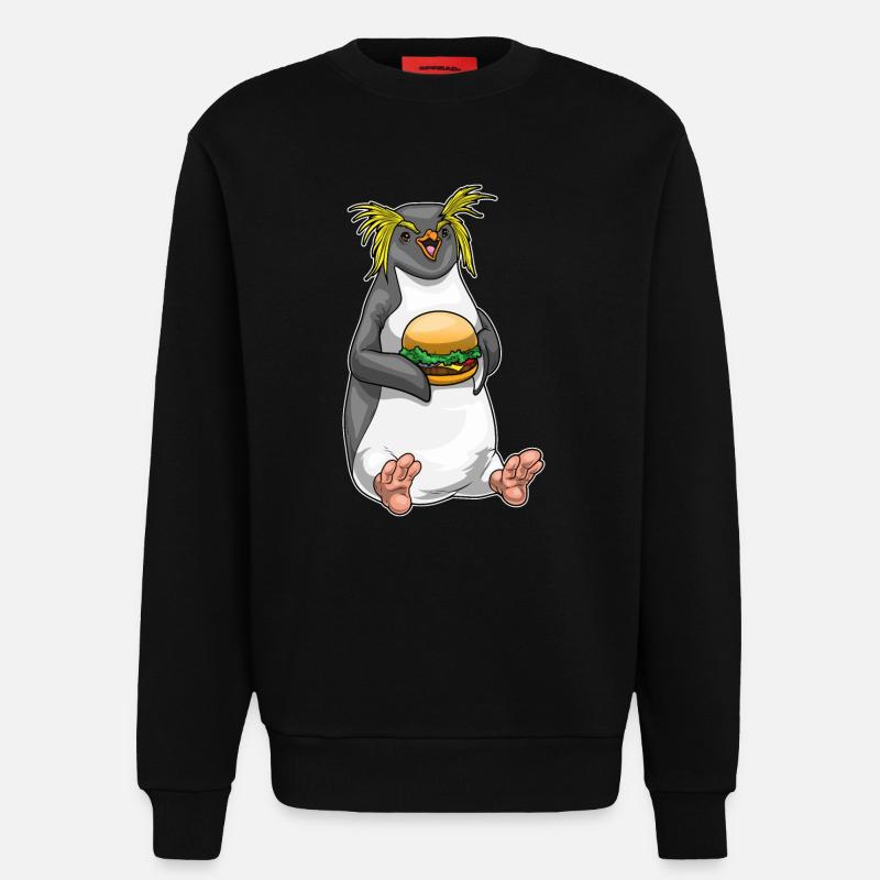 Cheeseburger pingouin - Sweat bio décontracté fabriqué en UE - SOLID BLACK