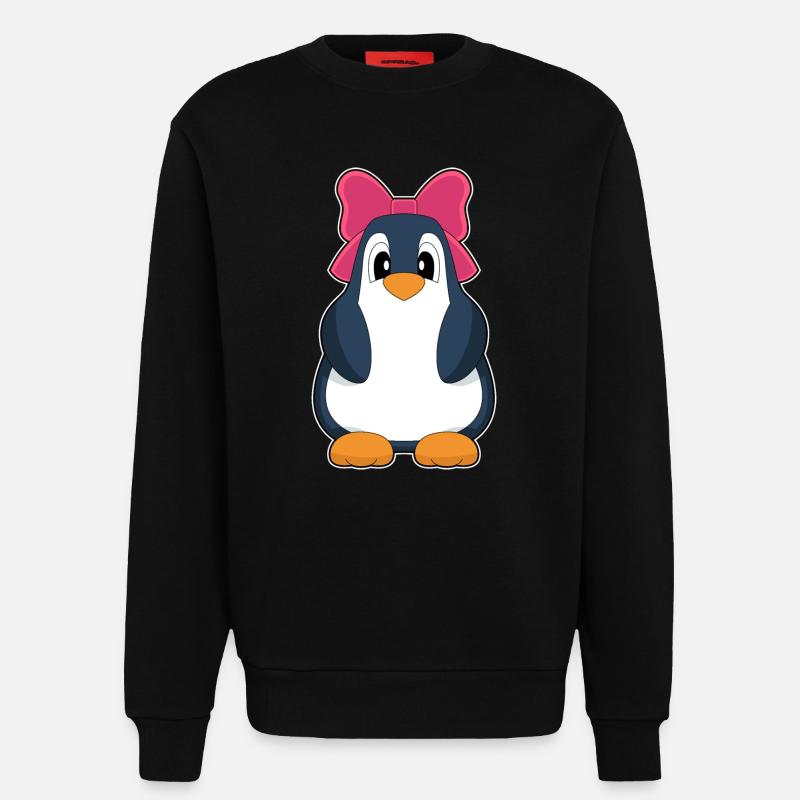 Pinguin Schleife - Sweatshirt - made by SPREAD - SOLID BLACK