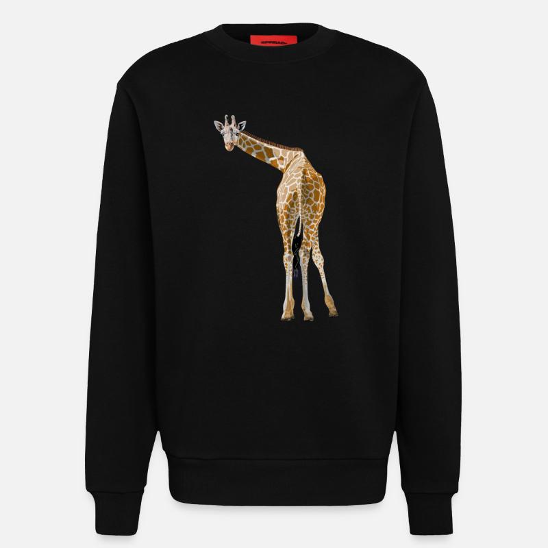 Giraffe grüßt aus der Savanne - Sweatshirt - made by SPREAD  - SOLID BLACK