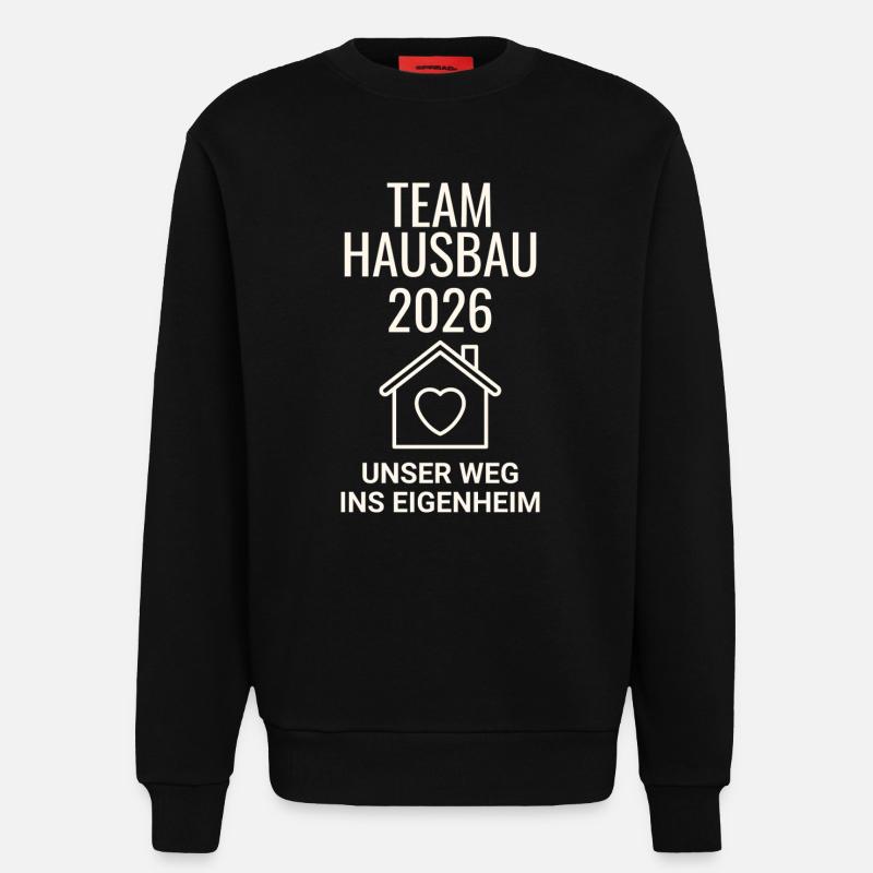 Construction de maisons d’équipe - Sweat bio décontracté fabriqué en UE - SOLID BLACK