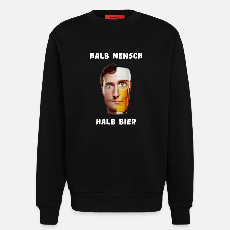halb bier halb mensch - Sweatshirt - made by SPREAD  - SOLID BLACK