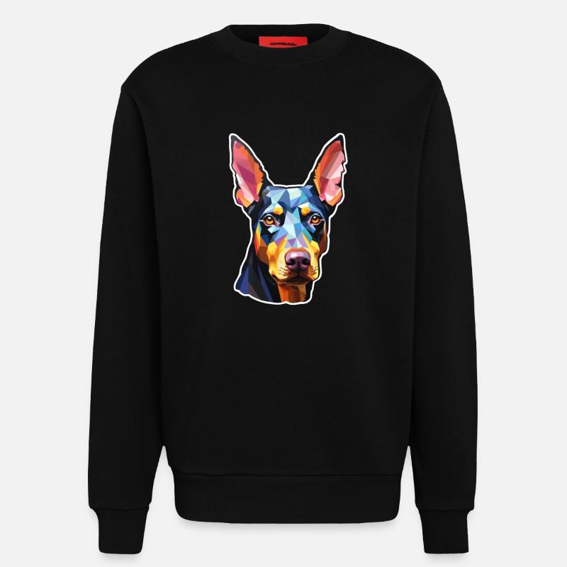 Dobermann Pinscher psychedelisch - Sweatshirt - made by SPREAD  - SOLID BLACK