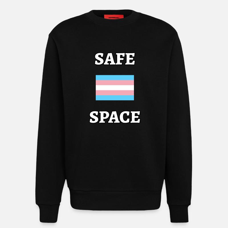SAFE SPACE TRANS FLAGGE - Sweatshirt - made by SPREAD  - SOLID BLACK