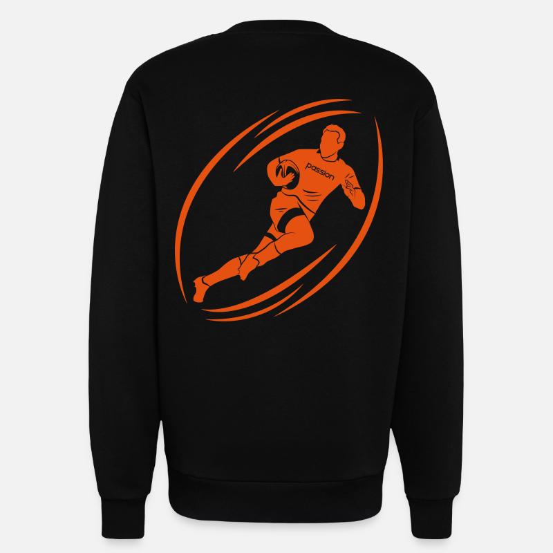 Passion rugby - Sweatshirt - made by SPREAD  - SOLID BLACK