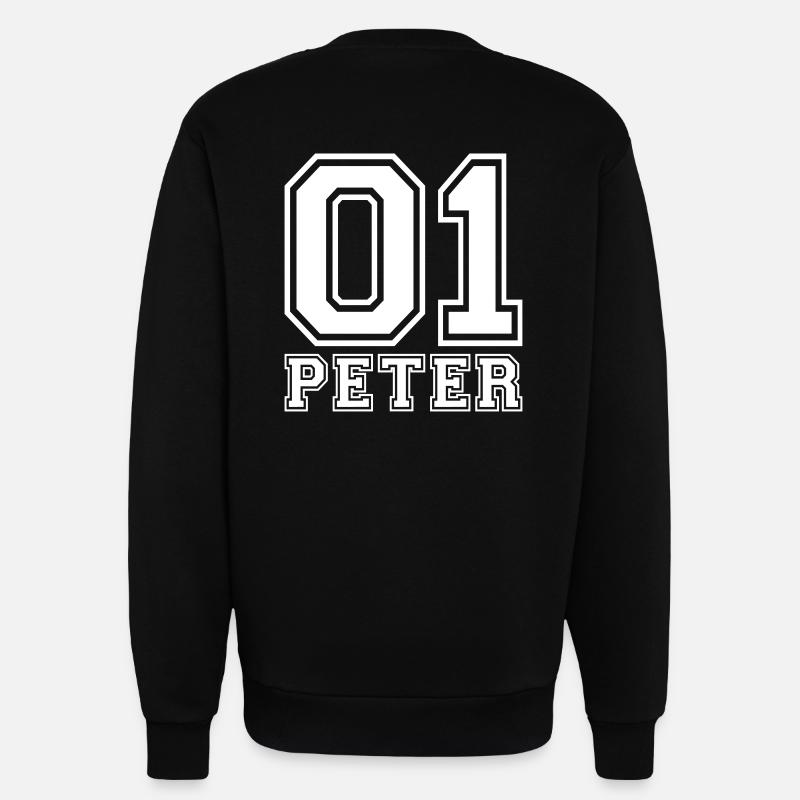 Peter - Nom - Sweat bio décontracté fabriqué en UE - SOLID BLACK