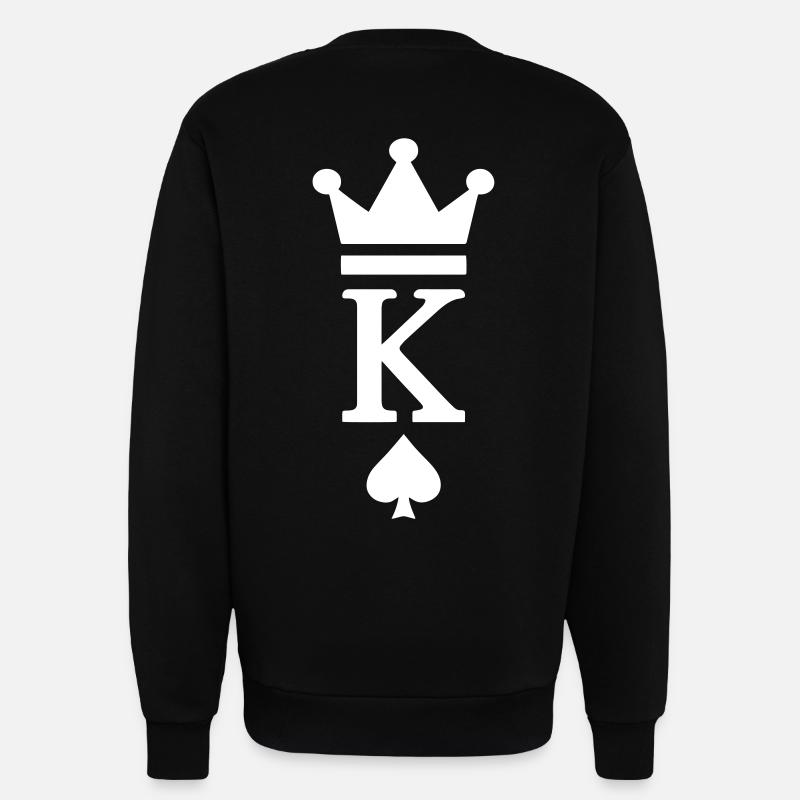 KING CROWN PIK - Sweat bio décontracté fabriqué en UE - SOLID BLACK