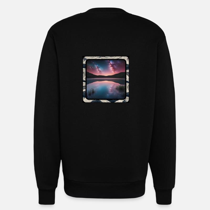 Paysage marin avec reflets - Sweat bio décontracté fabriqué en UE - SOLID BLACK