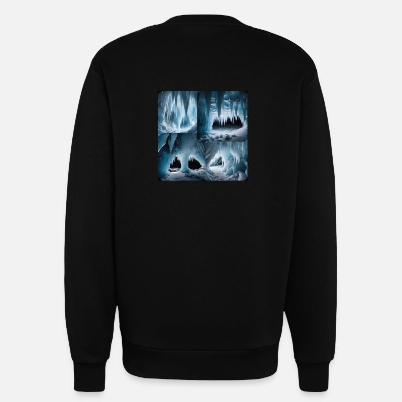 Grotte de glace - Sweat bio décontracté fabriqué en UE - SOLID BLACK