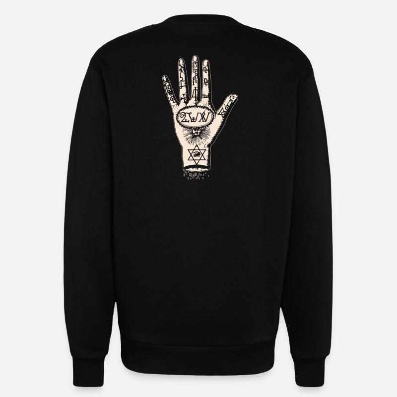 Hand drawing in tarot style - Sweatshirt - made by SPREAD  - SOLID BLACK