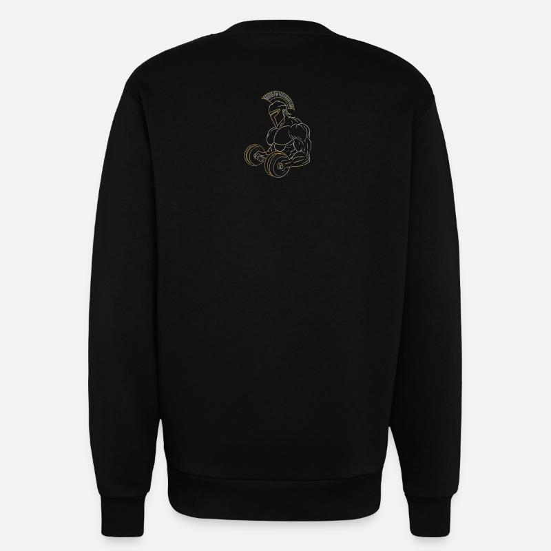 Spartiate Haltères Dorés - Sweat bio décontracté fabriqué en UE - SOLID BLACK