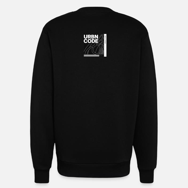 Urban Code Line Design - Sweatshirt - made by SPREAD  - SOLID BLACK