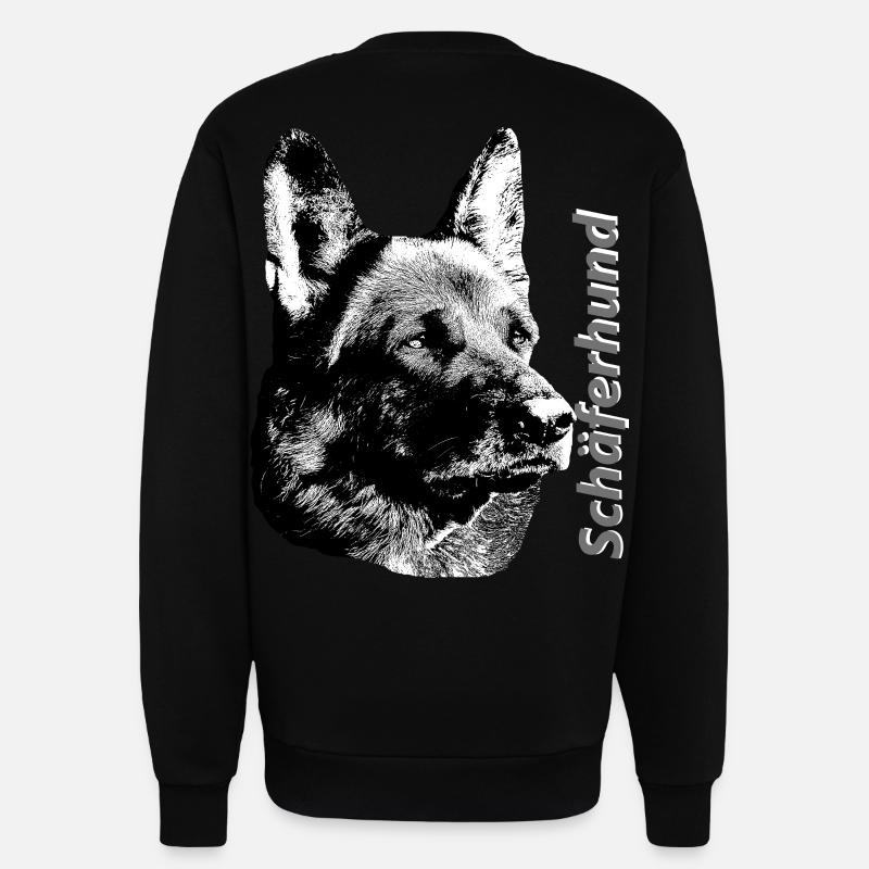 Chien de berger,Chien de chien,Chien de garde,Chiens - Sweat bio décontracté fabriqué en UE - SOLID BLACK