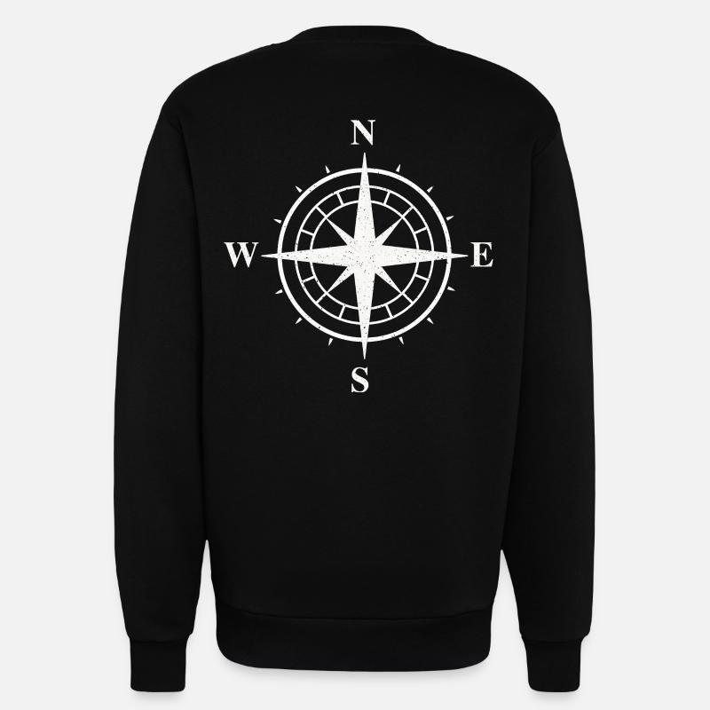 compass - Sweatshirt - made by SPREAD  - SOLID BLACK