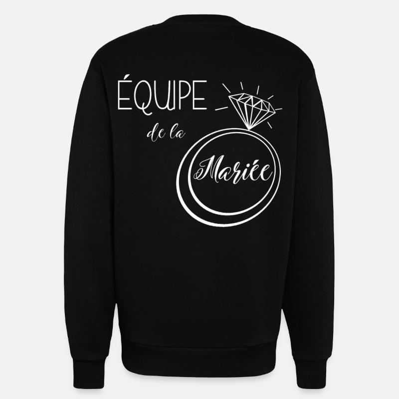 équipe de la mariée - Sweat bio décontracté fabriqué en UE - SOLID BLACK
