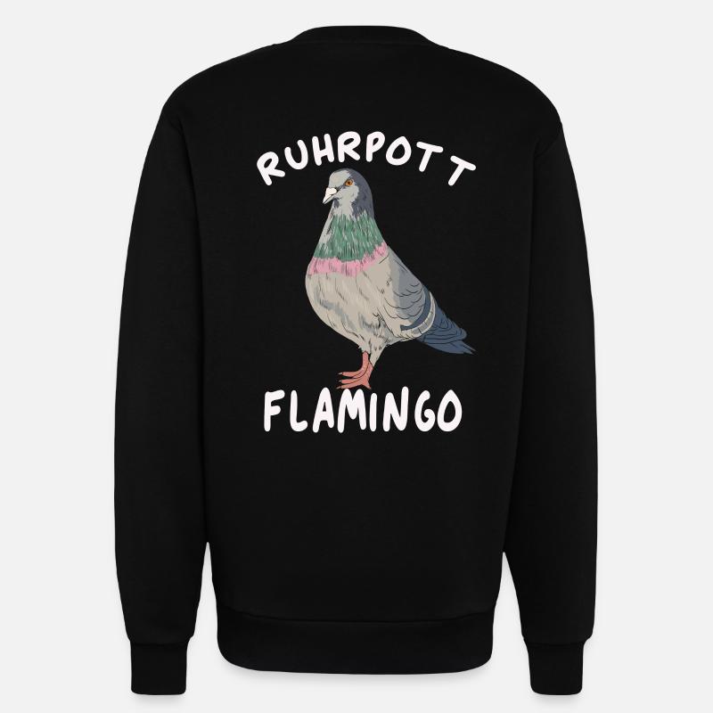 Ruhrpott Flamingo pigeon mining - Sweatshirt - made by SPREAD  - SOLID BLACK