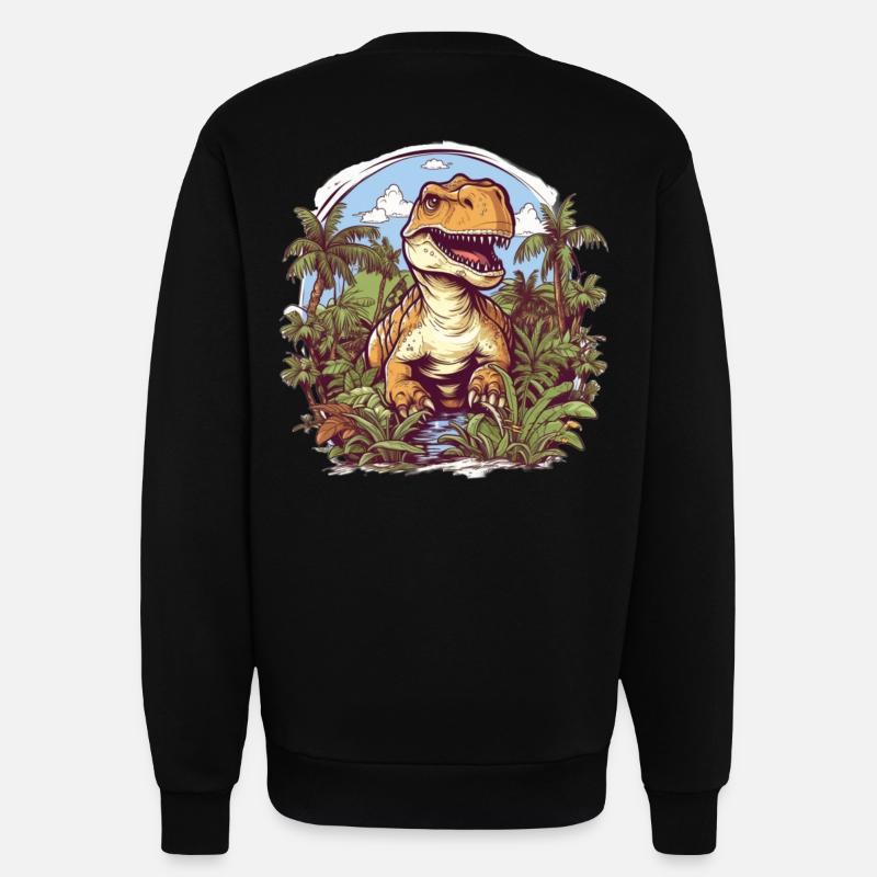 Dinosaurier im Dschungel - Sweatshirt - made by SPREAD - SOLID BLACK