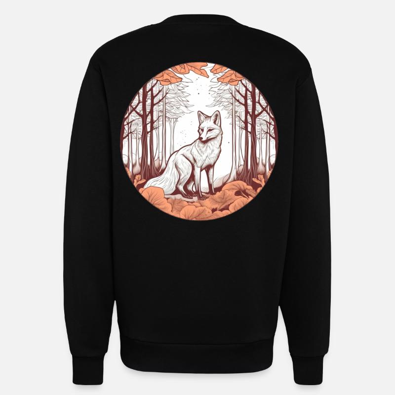 Fuchs im Herbstwald Illustration - Sweatshirt - made by SPREAD  - SOLID BLACK