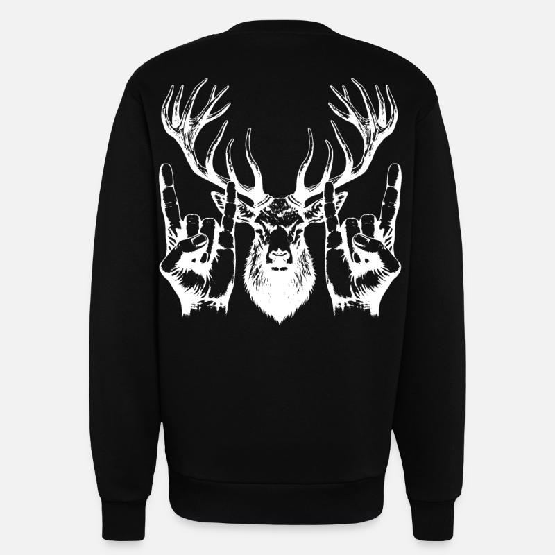 tête en métal fourche signe Cool - Sweat bio décontracté fabriqué en UE - SOLID BLACK
