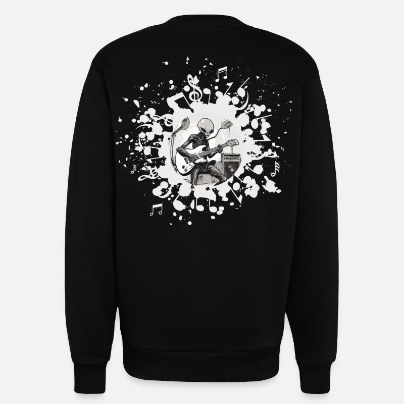Alien Musiker mit Gitarre - Sweatshirt - made by SPREAD  - SOLID BLACK