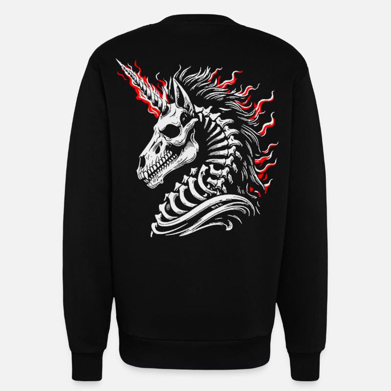 Flaming Skeleton Steed - Sweatshirt - made by SPREAD  - SOLID BLACK