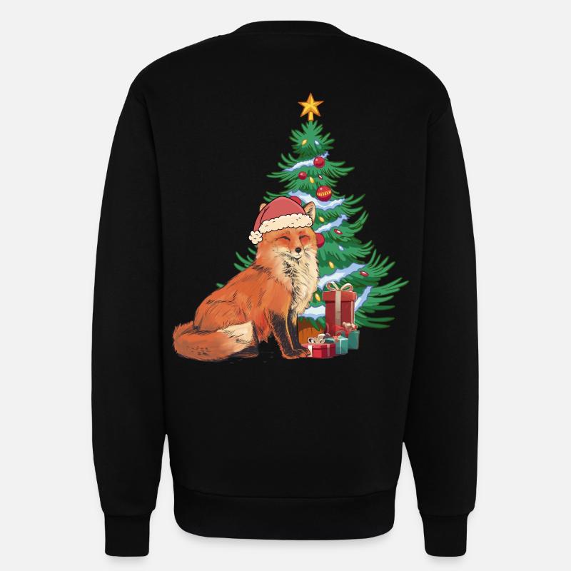 Fuchs Nikolaus Weihnachtsmann Santa Tannenbaum - Sweatshirt - made by SPREAD  - SOLID BLACK