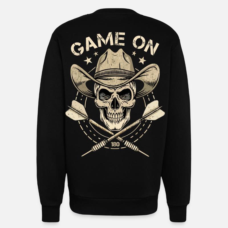 Dart Darts Cowboy Skull - Sweatshirt - made by SPREAD  - SOLID BLACK