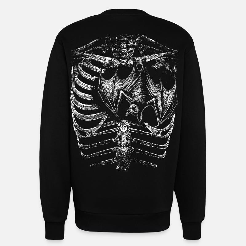 X-Ray Skeleton Body with Bat - Sweatshirt - made by SPREAD  - SOLID BLACK
