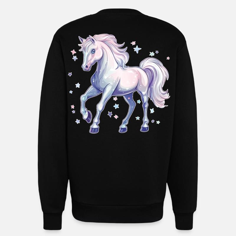 Cheval avec des étoiles - Sweat bio décontracté fabriqué en UE - SOLID BLACK