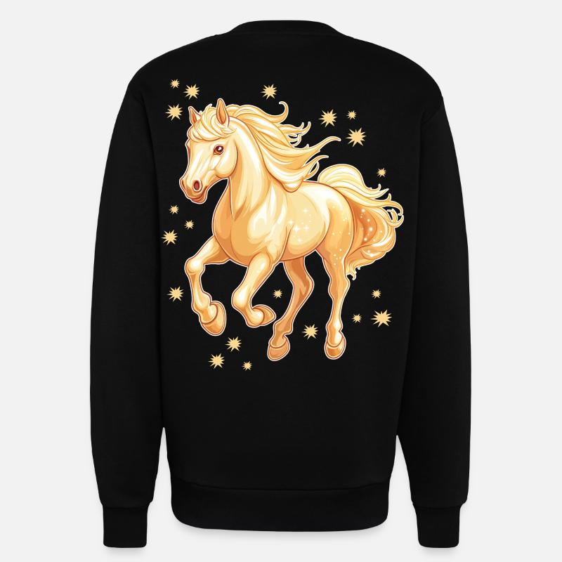 Pferd mit Sternen - Sweatshirt - made by SPREAD  - SOLID BLACK