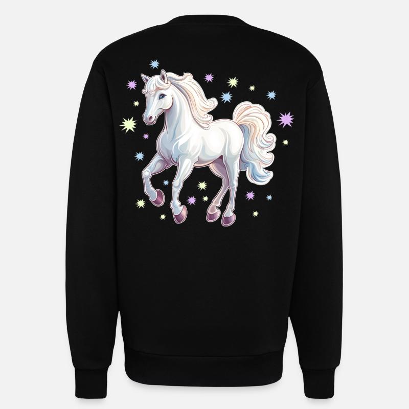 Pferd mit Sternen - Sweatshirt - made by SPREAD  - SOLID BLACK