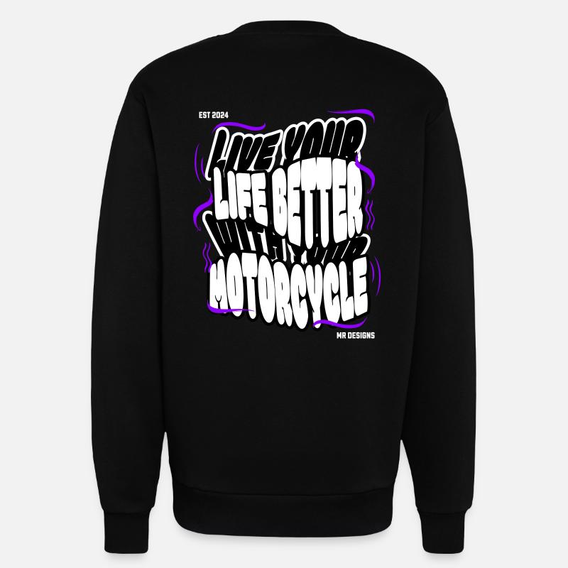 Motorcycle x MR DESIGNS  - Sweatshirt - made by SPREAD  - SOLID BLACK