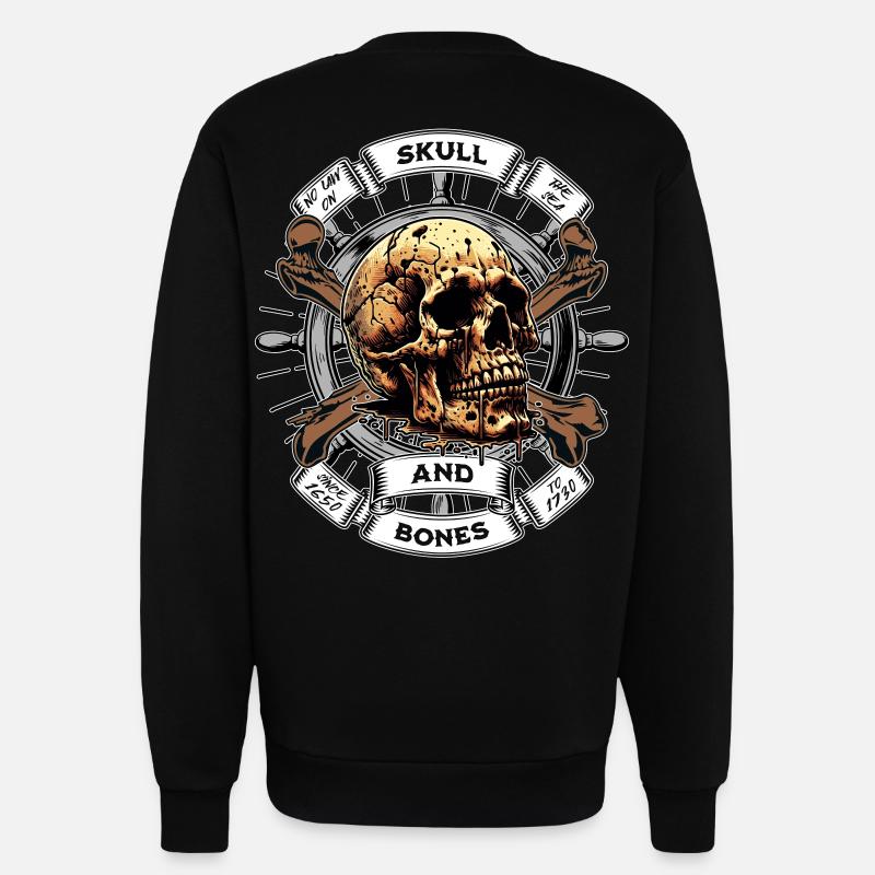 Skull and Bones Pirate - Sweatshirt - made by SPREAD - SOLID BLACK