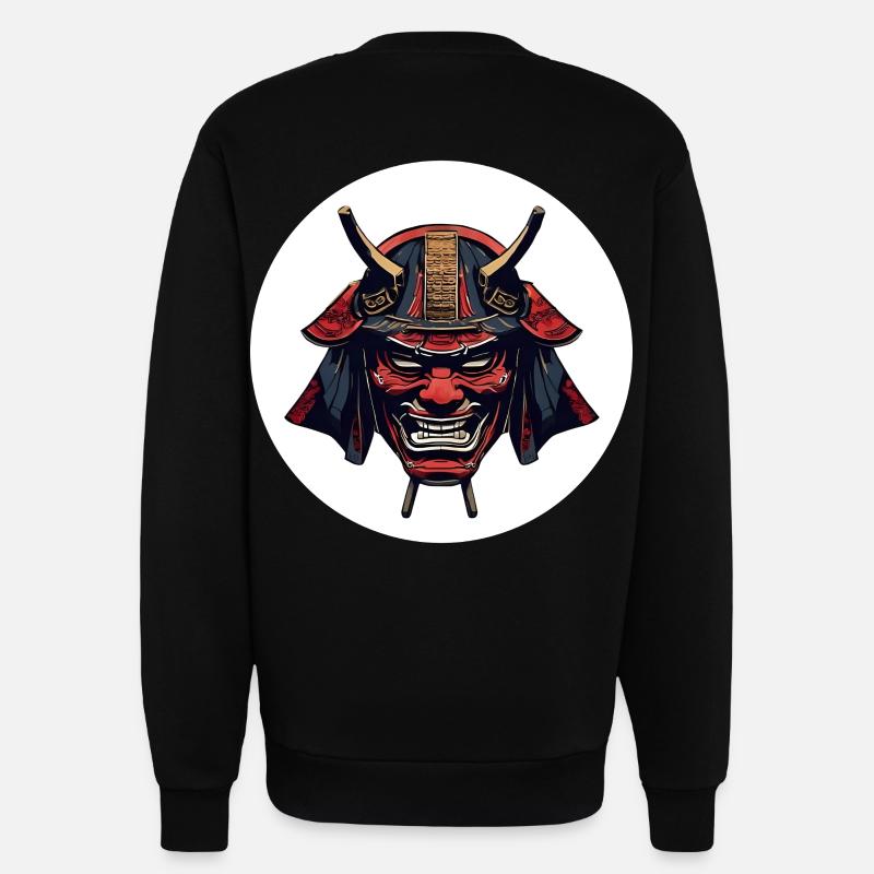 Red Oni Demon Helmet - Sweatshirt - made by SPREAD  - SOLID BLACK