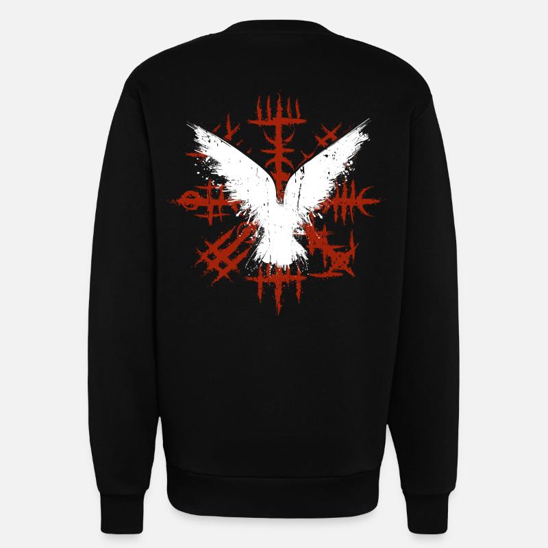 Viking Vegvisir avec les corbeaux d’Odin - Sweat bio décontracté fabriqué en UE - SOLID BLACK