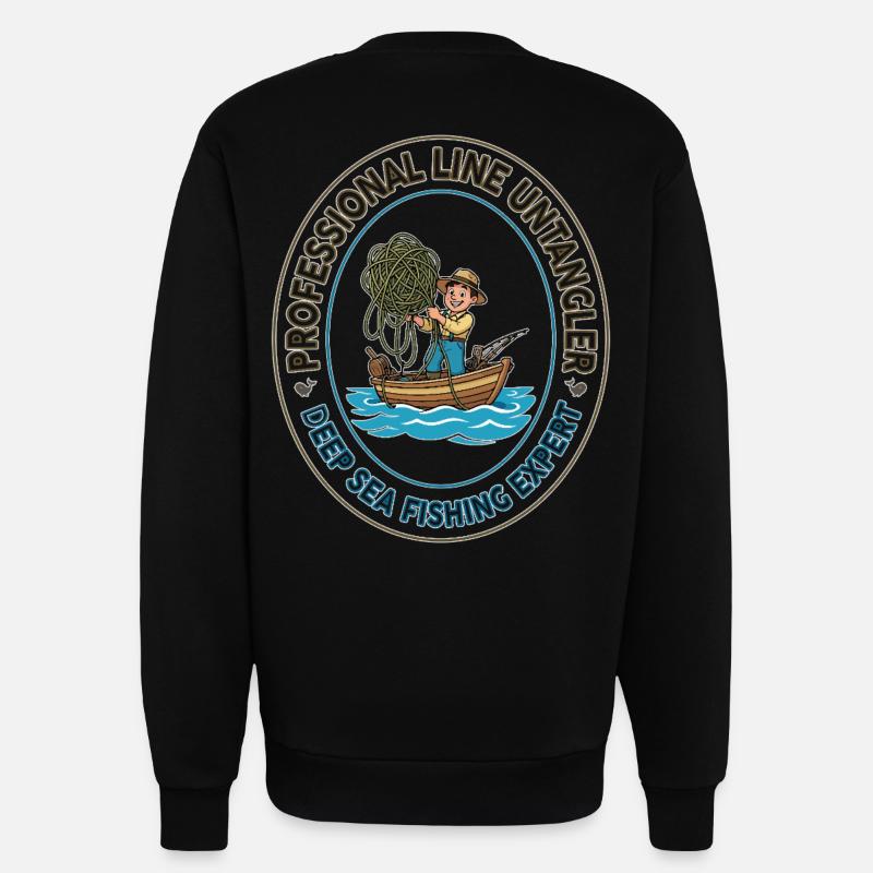Deep Sea Line Unangler Patch - Sweatshirt - made by SPREAD  - SOLID BLACK