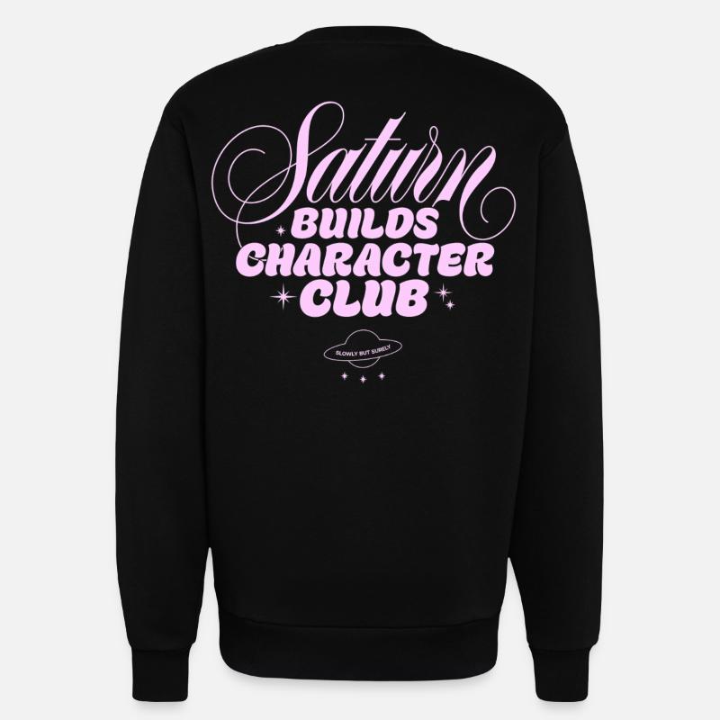 Impression du Saturn Character Club - Sweat bio décontracté fabriqué en UE - SOLID BLACK