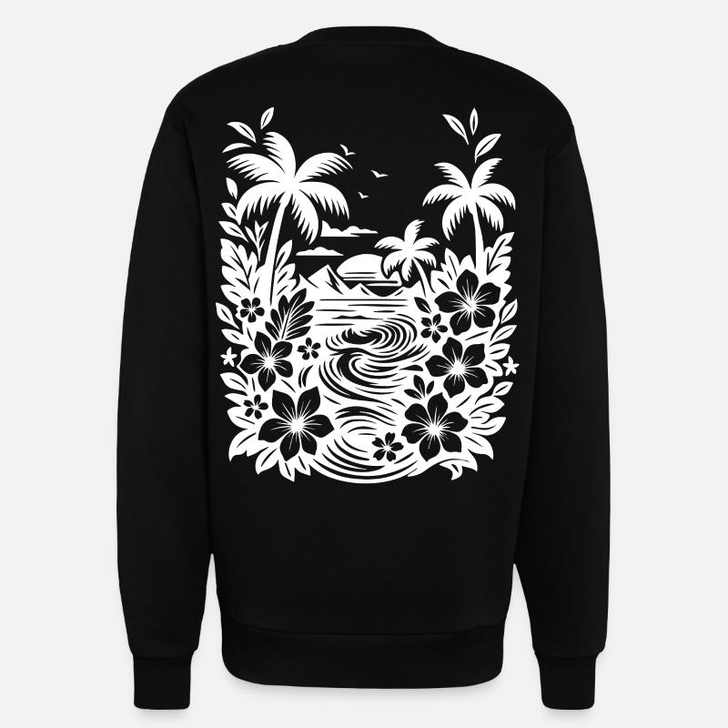 Blanc de plage - Sweat bio décontracté fabriqué en UE - SOLID BLACK