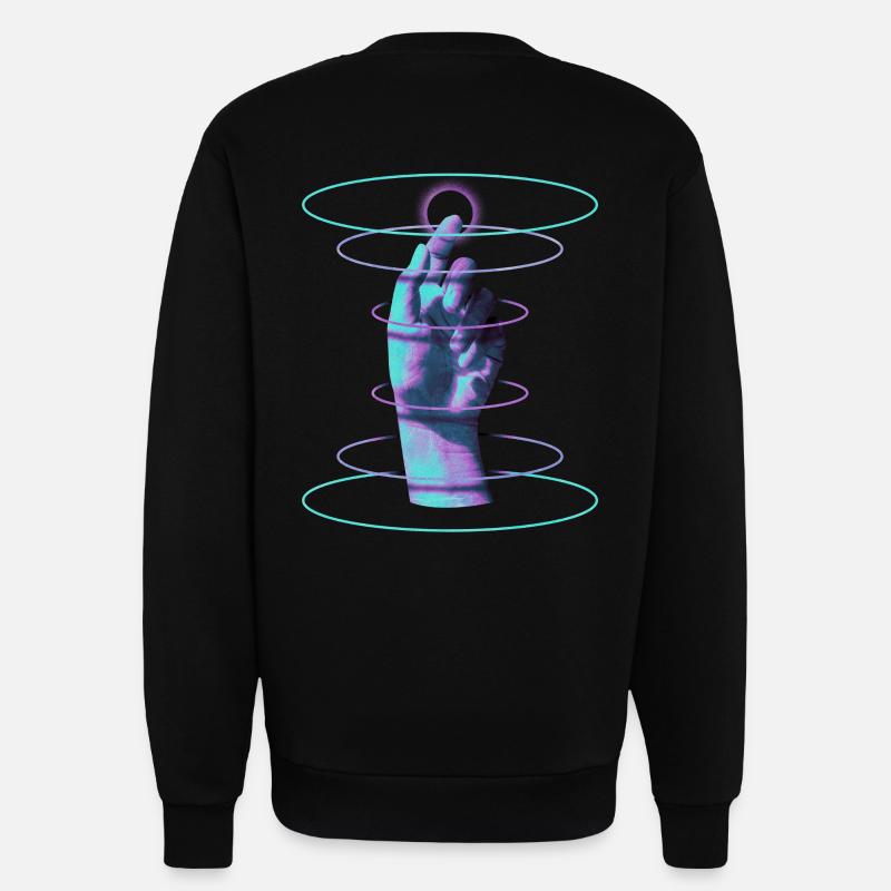 Techno Hand Hypnotic Rave DJ – Techno Musik - Sweatshirt - made by SPREAD  - SOLID BLACK