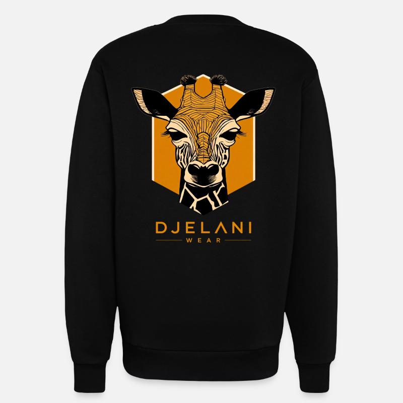 Geometric Giraffe in Ochre - Sweatshirt - made by SPREAD  - SOLID BLACK