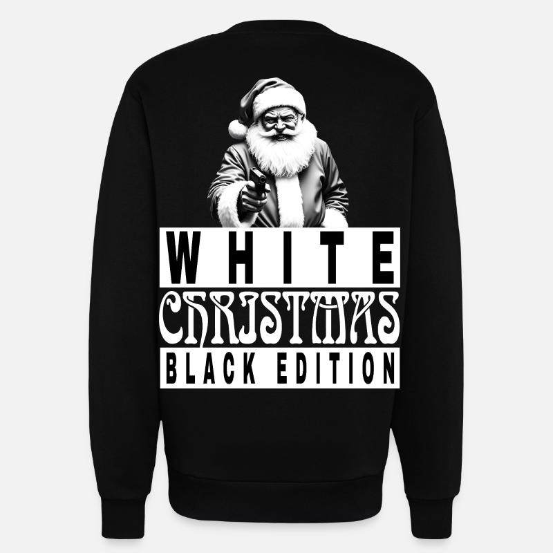 Blanc Noël Noir Edition - Sweat bio décontracté fabriqué en UE - SOLID BLACK