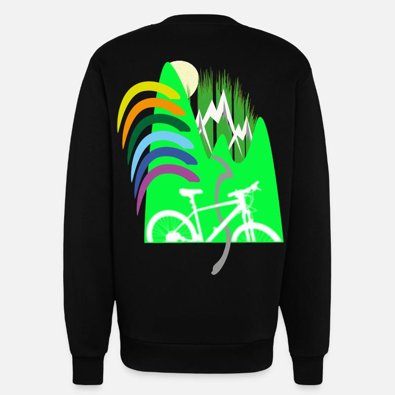 Fahrradpfad Berge Regenbogen - Sweatshirt - made by SPREAD  - SOLID BLACK