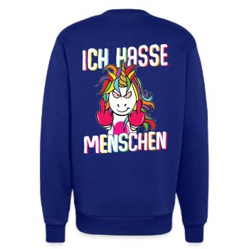 Unicorn Ich hasse Menschen I - Sweatshirt - made by SPREAD  - SOLID BLACK - Hinten