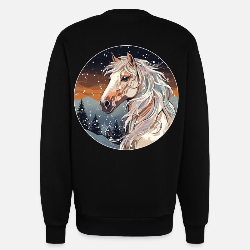 Pferd im Winter - Sweatshirt - made by SPREAD  - SOLID BLACK