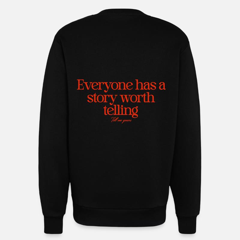 Erzähl mir deine Geschichte - Sweatshirt - made by SPREAD  - SOLID BLACK