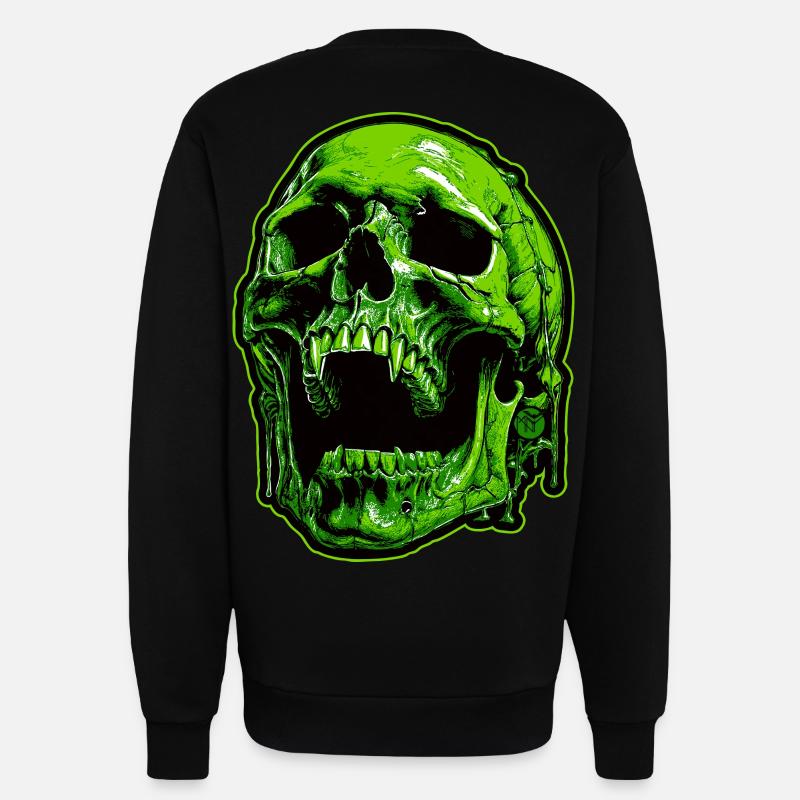 Crâne de vampire vert - Sweat bio décontracté fabriqué en UE - SOLID BLACK